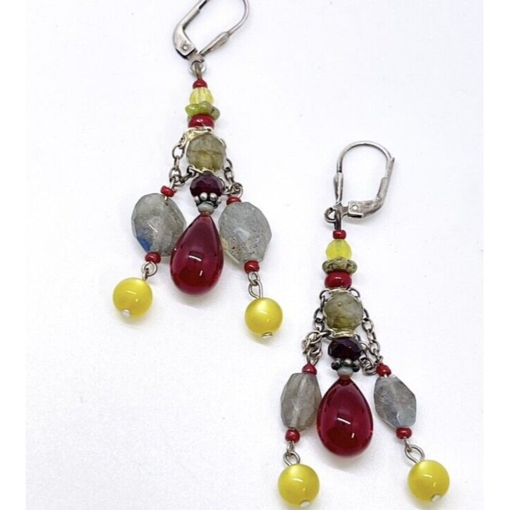 Joli Jewelry Chandelier Whimsy Fairy Earrings Crystal   30's Vintage Glass Gift